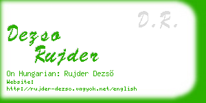 dezso rujder business card